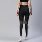 Women Black & Grey Colourblocked Tights